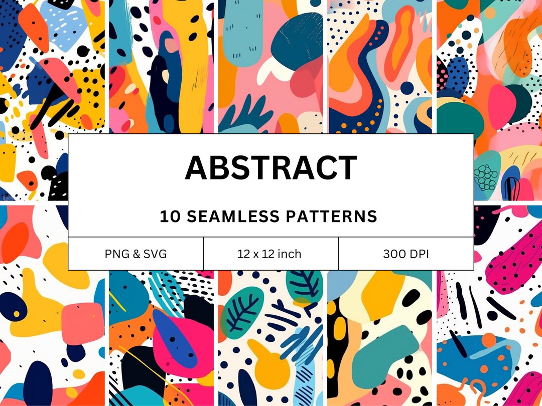 Abstract Seamless Pattern SVG, Sublimation Design Bundle PNG, Printable ...