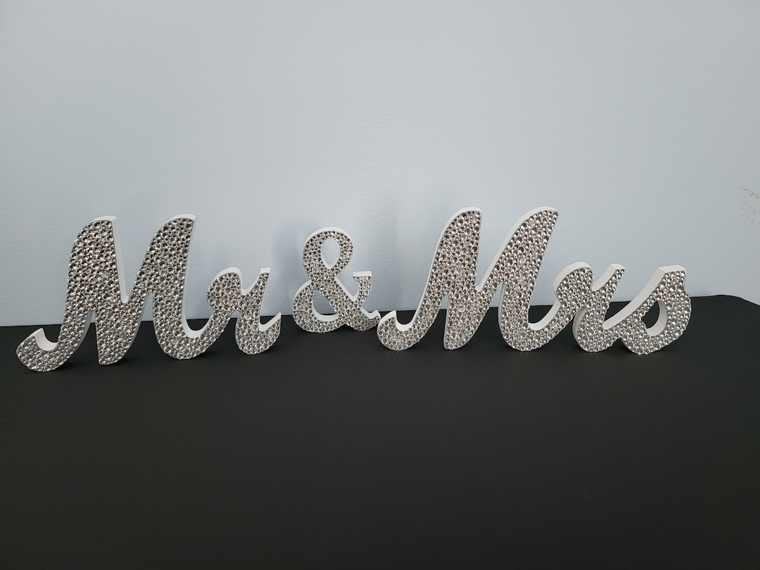 Decorazione Matrimonio Mr & Mrs In Legno - Per Tavoli, Anniversari E Regali Romantic - Foto 2