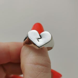 Handmade Recycled Sterling Silver Broken Heart Ring