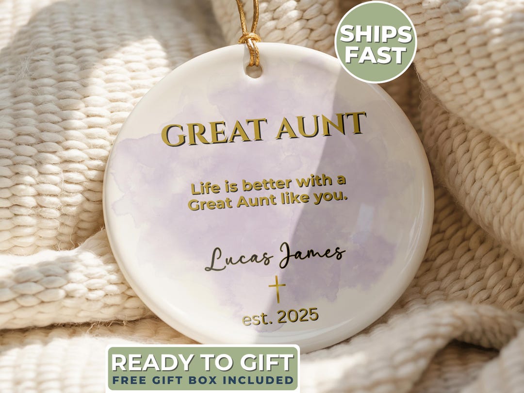 Great Aunt Ornament 2025 – Personalized Aunt Gift – Custom Name ...