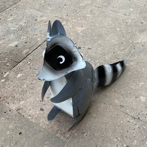 Metal Raccoon Yard Art Garden Decor