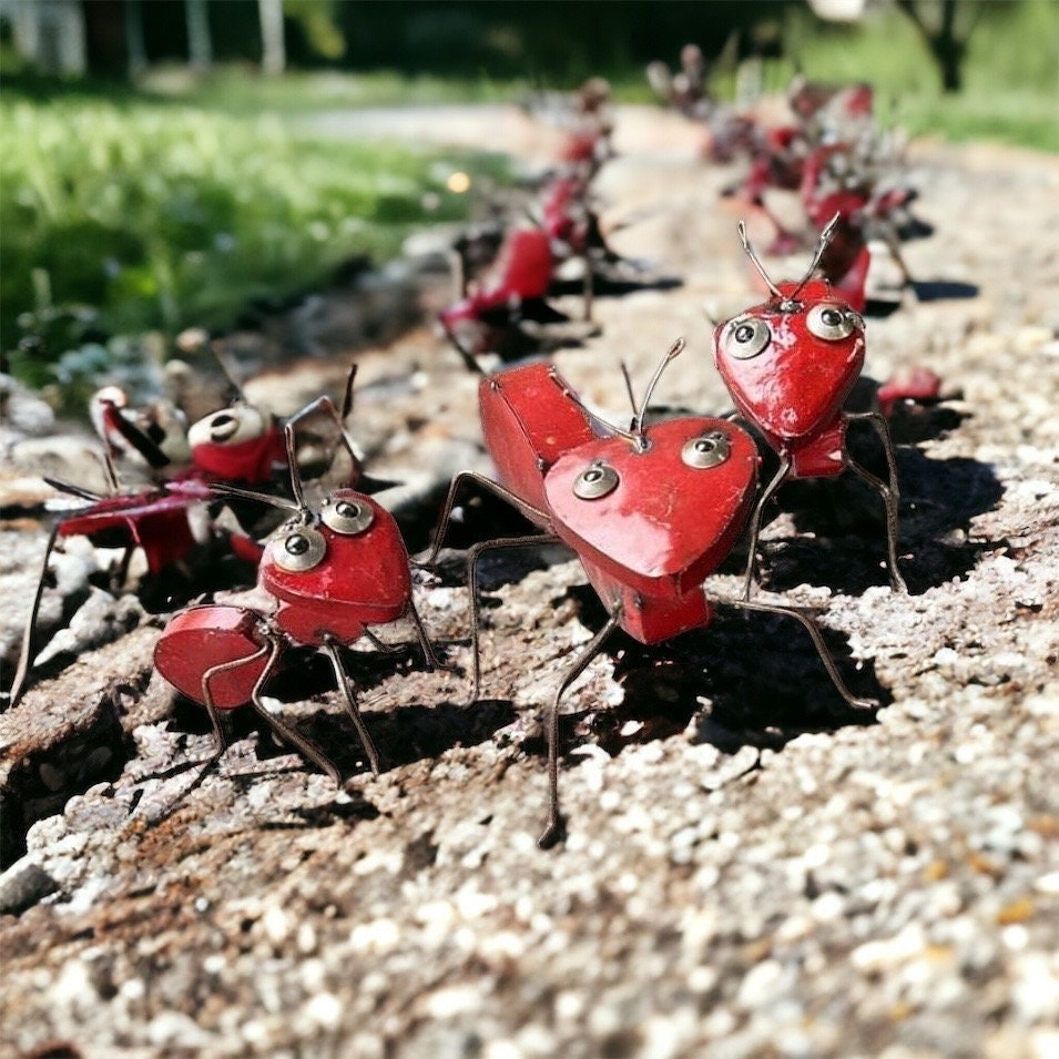 Handmade Metal Red Ant Metal Yard Art -  Sweden