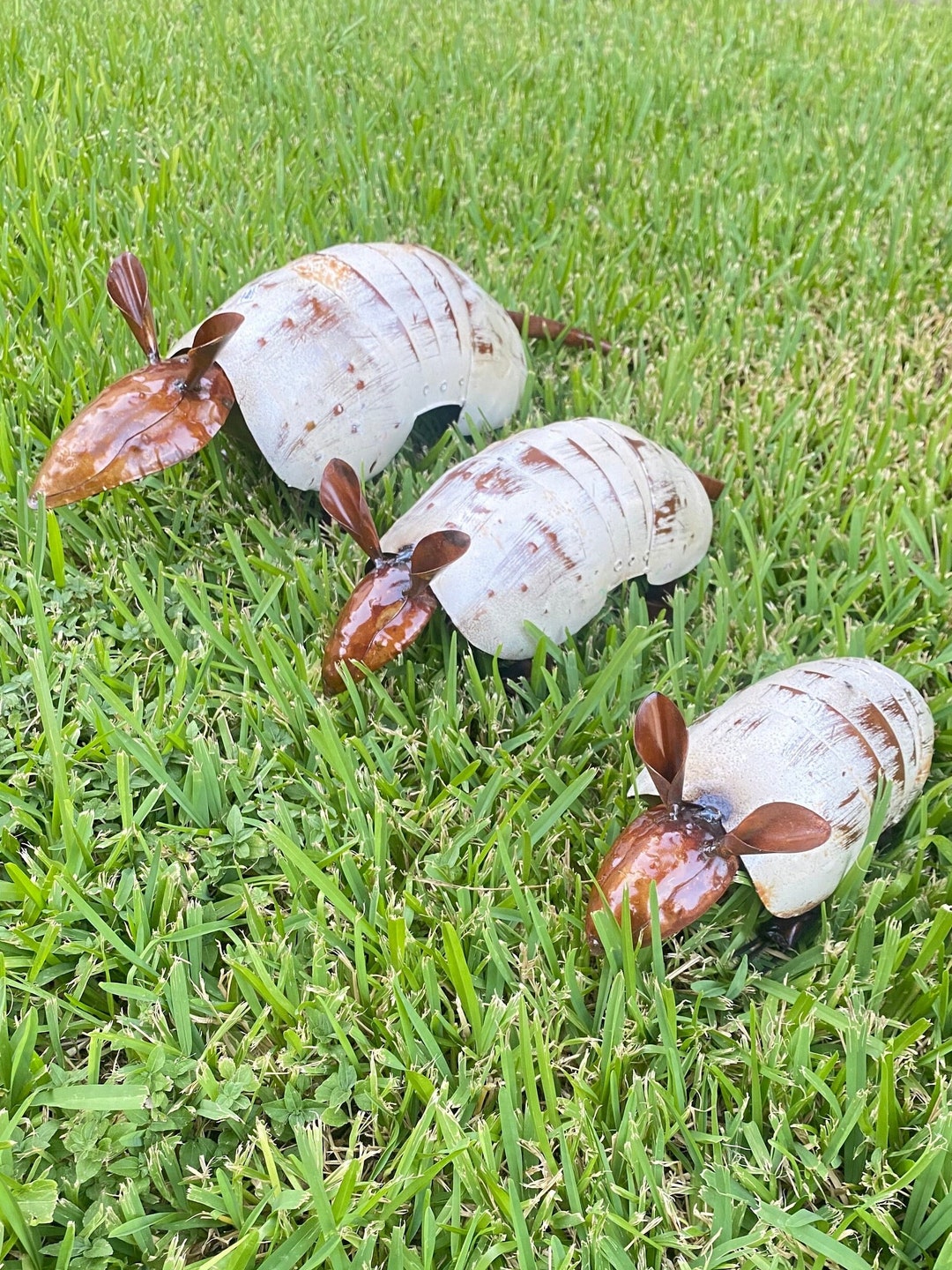 Rustic Metal Armadillo Yard Art Garden Decor Etsy