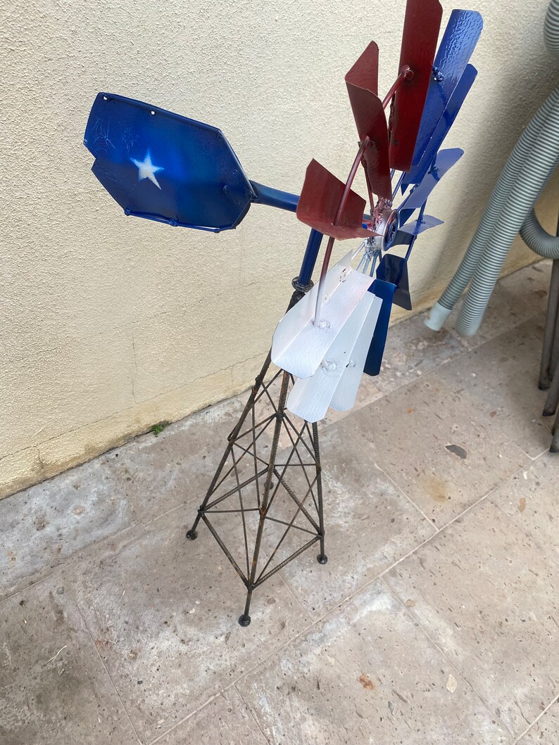 Small Metal Windmill Yard Art Garden Decor Etsy
