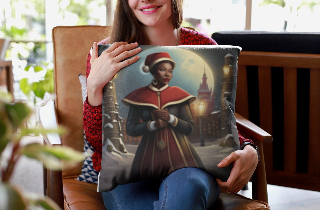 Black Mrs Claus Pillow Cover for Christmas Decor Etsy