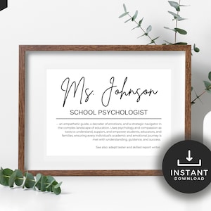 School Psychologist Office Decor | Supervisor Gift | School Psychologist Door Sign | School Psych Office Decor | School Psych Gifts