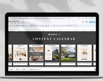 Real Estate Content Calendar | google sheets content calendar | Real Estate Marketing | Realtor Instagram | Realtor Social Media |