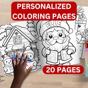 Personalized Christmas Coloring Page | Kids Coloring Sheet | Holiday Coloring Sheets | Affordable Holiday Gift Kids | Coloring Activities