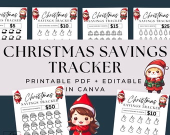 Savings Challenge Printable| Money Saving Challenge |Christmas Savings Challenge KAWAII | Christmas Savings Tracker | 1000 Savings Challenge