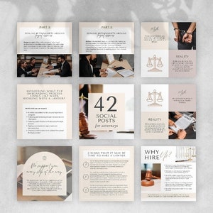 Law Firm Social Media Templates, Lawyer Facebook Post, Attorney Instagram Template, Attorney Editable Canva Templates, Lawyer Templates