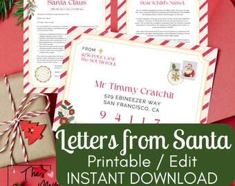 Letter From Santa Template BUNDLE | Personalized North Pole Mail | Instant Download | Christmas Santa Letter | Personalized Letter