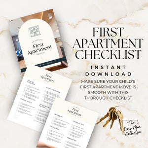 Instant Download | Apartment Checklist | New Home Essentials Checklist. Room By Room Household Items | New Home Planner Template