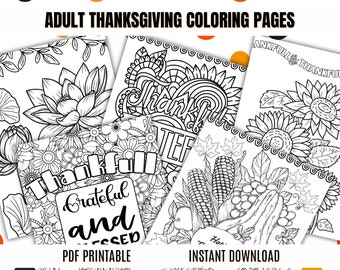 Fall Coloring Pages | Adult Coloring Pages | Thanksgiving Coloring Book | Printable Coloring Pages | Thanksgiving Activity | Printable Pdf