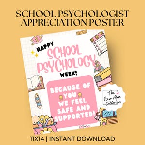 School Psychology Week Sign - Digital Download for Appreciation - Perfect for School Psychologist Office Decor - School Psychologist Week