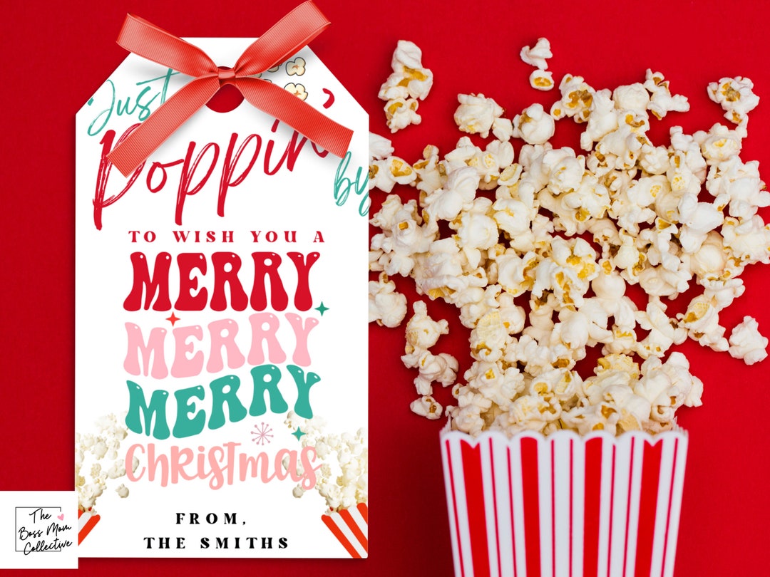 Christmas Gift Tags Popcorn Secret Santa Office Staff Teacher Gift