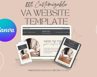 Canva Sales Page Template for Virtual Assistants | Canva Website Template | Instant Download | Social Media Manager | VA Templates