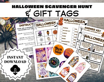 Halloween Party Games | Halloween Activity For Kids | Outdoor Halloween Treasure Hunt | Fall Scavenger Hunt | Printable Halloween Activity
