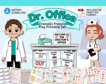 Imprimibles para juegos de simulación de consultorio médico / Actividades divertidas de juegos de rol médicos para niños / Imprimibles para juegos dramáticos - Juego de juegos dramáticos de médicos