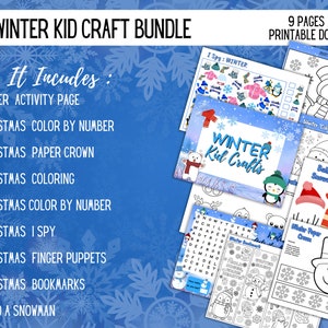 Instant Download | Holiday Activity | Printable Winter Craft | Homeschool Activity | Christmas Crafts |  | Winter Craft