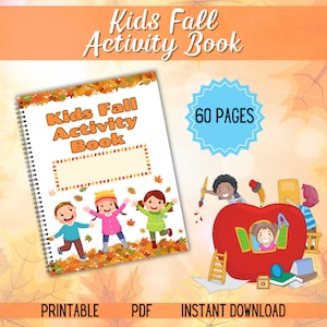 Fall Activity For Kids | Halloween Coloring Pages | Printable Fall Activity Bundle | Toddler Activity | Digital Download | Fall Kids Games