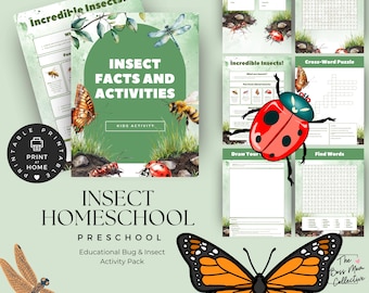 Insect Activity Printable - Preschool Insect Game - Homeschool Learning - Fun Educational Resource - Preschool Nature Activity -Nature Study