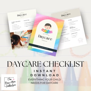 Daycare Forms | Childcare Bulletin Board Template | Daycare Organization | Daycare Essentials | Editable Template | Kids Packing List