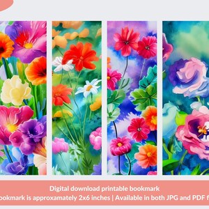 20 Watercolor Floral Bookmarks | Printable Bookmark Designs | Bookmark ...