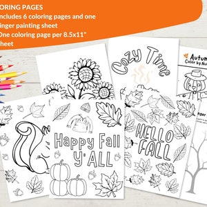 6 Fall Coloring Pages | Fall Kids Printable Activity Bundle | Classroom ...