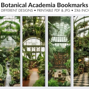 16 Botanical Academia Bookmarks | Printable Bookmark Designs | Bookmark Bundle