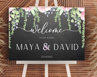 Wedding timeline sign template, Black and white Welcome Wedding Sign template, Modern Wedding sign, Digital file only