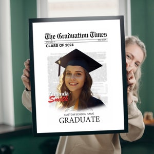 Custom graduate Magazine Cover, Custom Design, Unique Gift, Birthday Gift, Anniversary Gift for student, personalized photo print