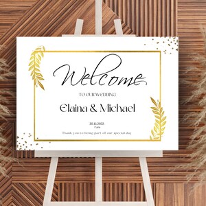 Wedding timeline sign template, Black and white Welcome Wedding Sign template, Modern Wedding sign, Digital file only
