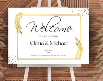 Wedding timeline sign template, Black and white Welcome Wedding Sign template, Modern Wedding sign, Digital file only