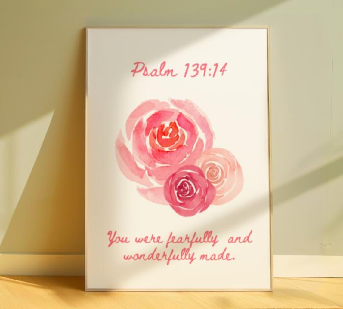 Fearfully and Wonderfully Made Printable Christian Wall Decor, Girls ...