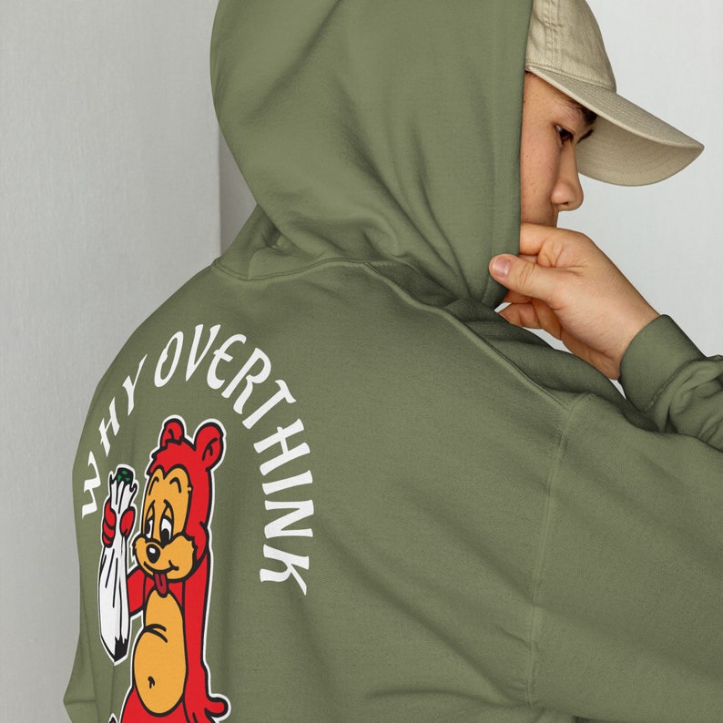 Fun and Quirky Drunk Bear Hoodie Why Overthink When You Can Etsy