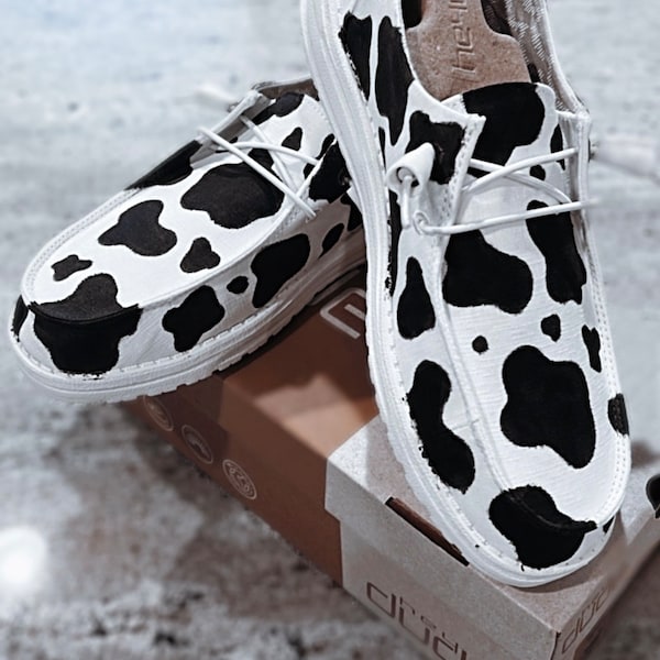 Cow print hey dudes etsy