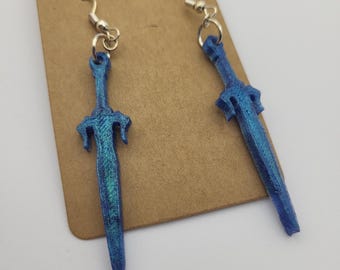 Brincos de Espada Pendentes - Azul Brilhante