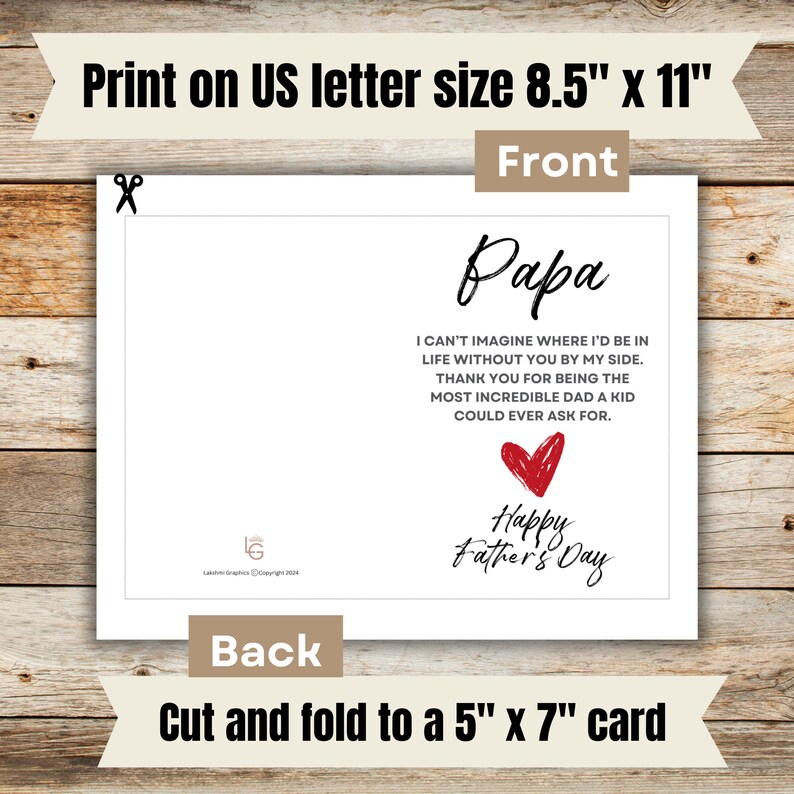 Script Papa Printable Father’s Day Card | Papa I Can’t Imagine Where I’d Be ...