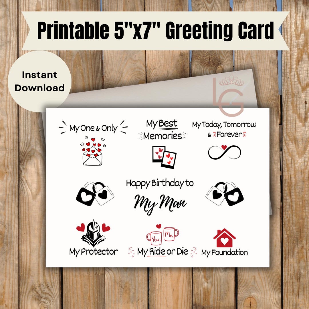 Printable | Happy Birthday to My Man | Birthday Card | My Man | My ...