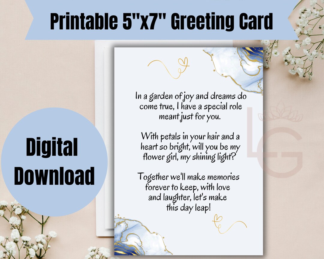 Will You Be My Flower Girl Printable Digital Download - Etsy