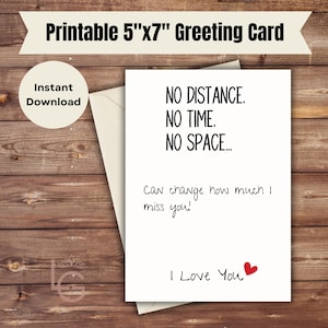 Carte imprimable Tu me manques | Tu me manques carte | carte de petit ami | petite amie | Carte de séparation | Carte de divorce | carte mari | Carte Femme