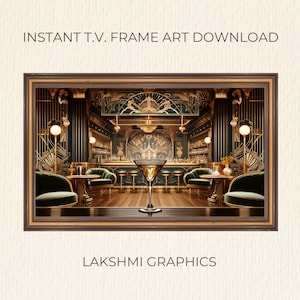 Frame TV Artwork / TV Art Déco / TV Frame / Martini Dreams / Night Life / Bar / Digital Tv Frame Art / Descarga digital / Arte en casa u oficina
