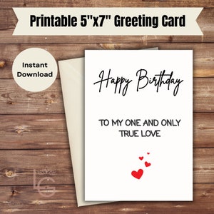 Joyeux anniversaire à mon seul véritable amour | carte d'anniversaire | Petit ami | Petite amie | Mari | femme | Fiancé | Jolie carte d'anniversaire | Coeurs