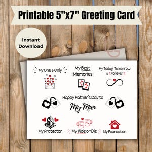 Carte imprimable pour la fête des pères | Joyeuse fête des pères à mon homme | Carte numérique | carte mari | Petit ami | Carte de fiancé