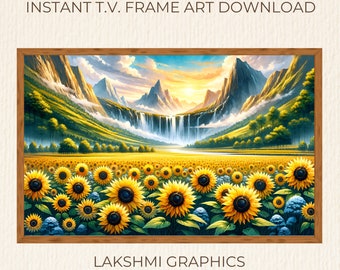 Frame TV Artwork / TV Art Flowers / Girasoles de primavera / Samsung Frame tv Art / TV Floral Art Frame / Descarga digital / Hogar u oficina