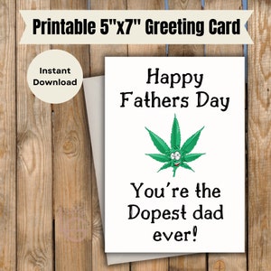 Afdrukbare Vaderdagkaart | Vaderdagkaart direct downloaden | Papakaart | Dope vader | Grappige kaart | 420 vader
