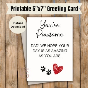Carte imprimable pour la fête des pères | Vous êtes beau | carte de petit ami | carte mari | Carte de fiancé | pour amoureux des animaux de compagnie | Carte papa fourrure