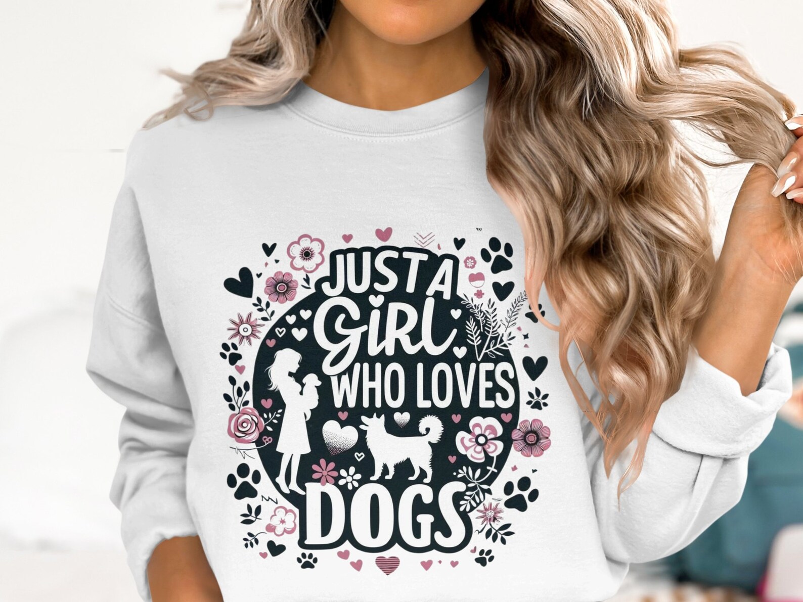 Just a Girl Who Loves Dogs Png Commercial Use Clipart T-shirts Mugs Digital Download - Etsy