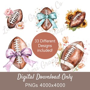 Coquette Football Png | Football Bow Png | Football Flowers PNG | Game Day | Fall Football Png | Football Season Png | Sports Png | Leopard
