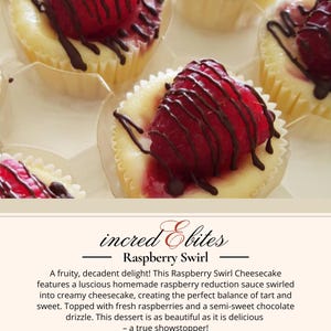 Perfect Cheesecakes, Raspberry Swirl, Bitesize Cheesecakes, Cheesecake Recipe, incredEbites Recipe, Ultimate Guide to a Perfect Treat